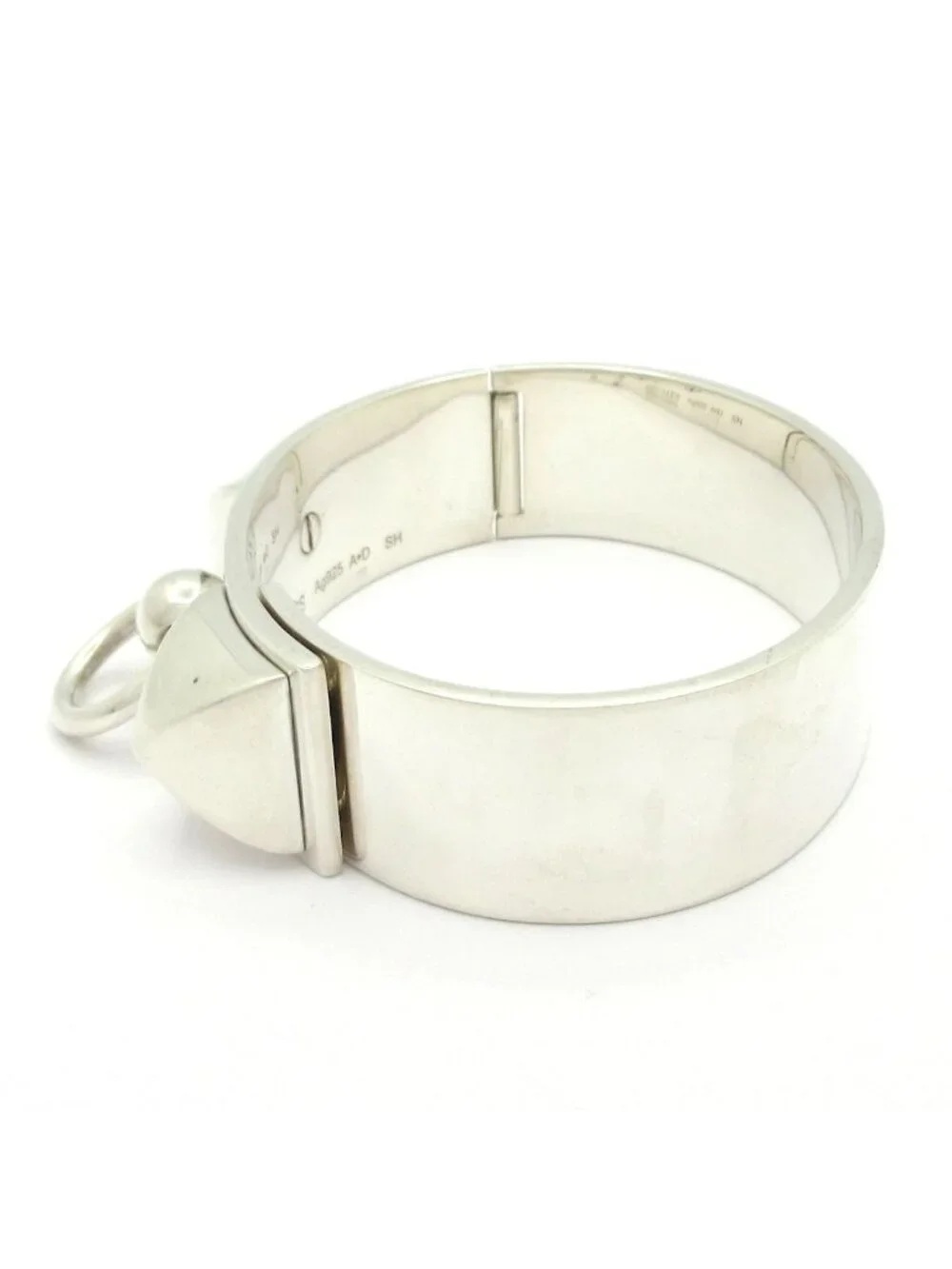 Hermes Bangle Collier de Chien MM Silver Bracelet